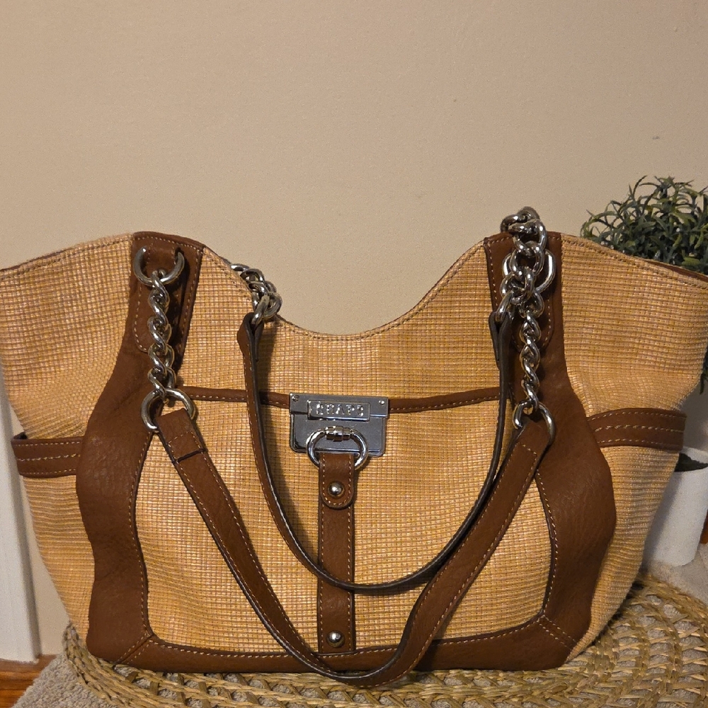 EUC Chaps Brown and Tan Shoulder Bag Execellent Condition π